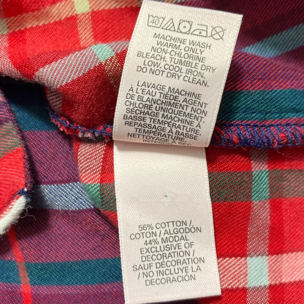 Victoria's Secret Womens Plaid Long‎ Sleeve Button Up Pajama Top Size Medium - Picture 10 of 10